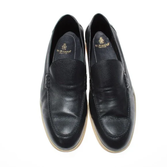Di Bianco NWB Etna Pebble Leather Loafers / Drivers Size 42.5 (US 9.5) in Navy